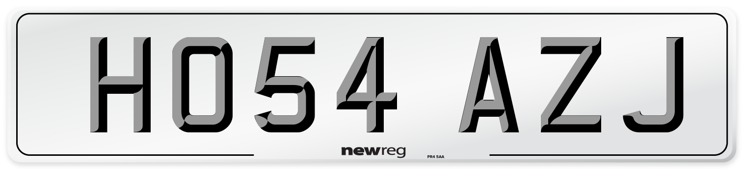 HO54 AZJ Number Plate from New Reg